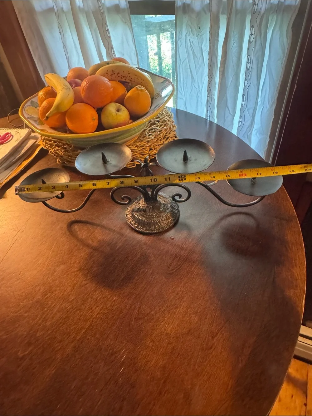 Homemade Art Decorative Black Metal 4 Arm Candle Holder